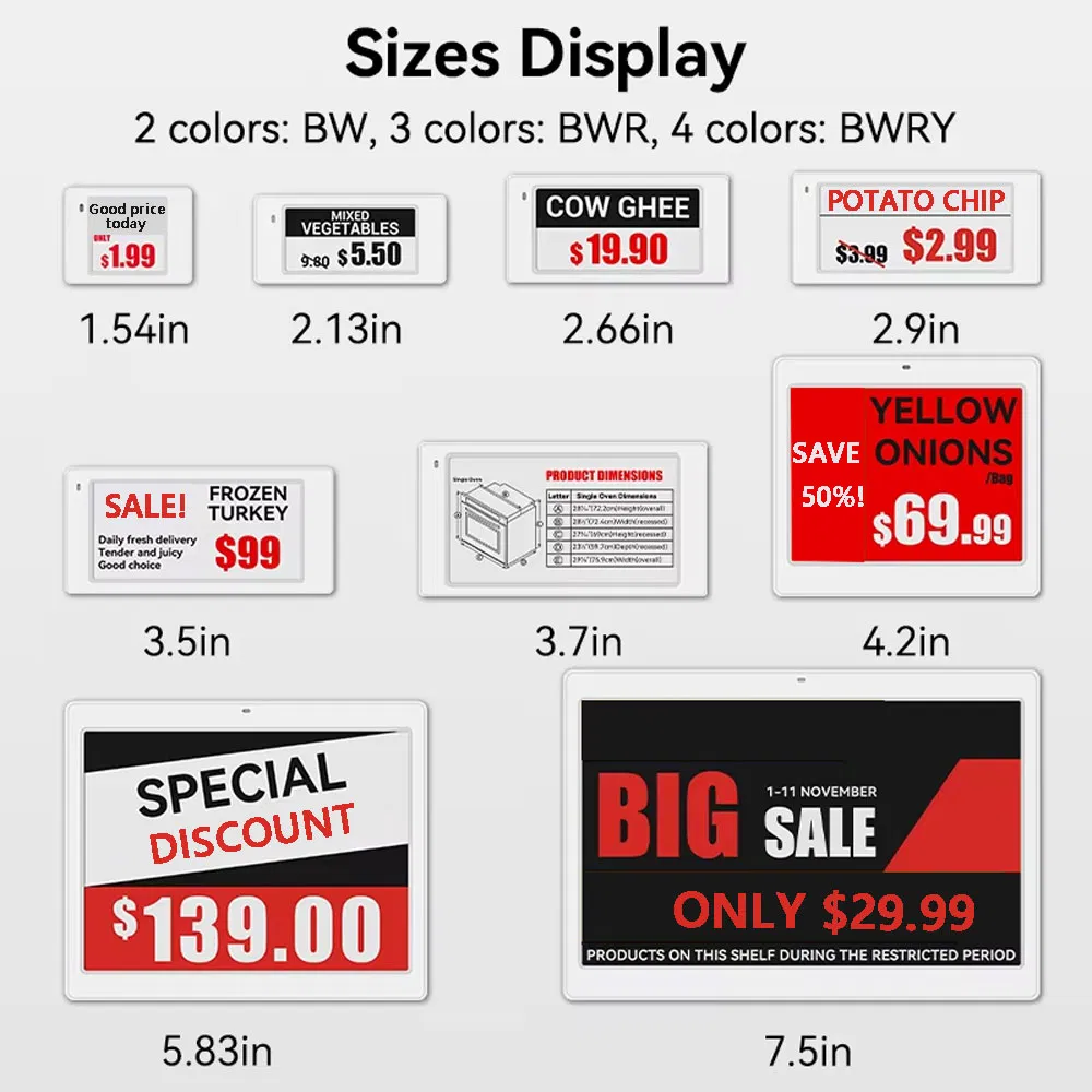 Custom Pet Tag 3.7 Inch 3.7'' 416X240 Pixel Eink Module Price Tag Epaper Display Eink Display