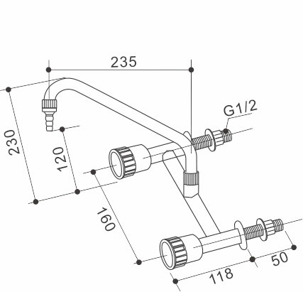 Double Outlet Water Tap for Labs