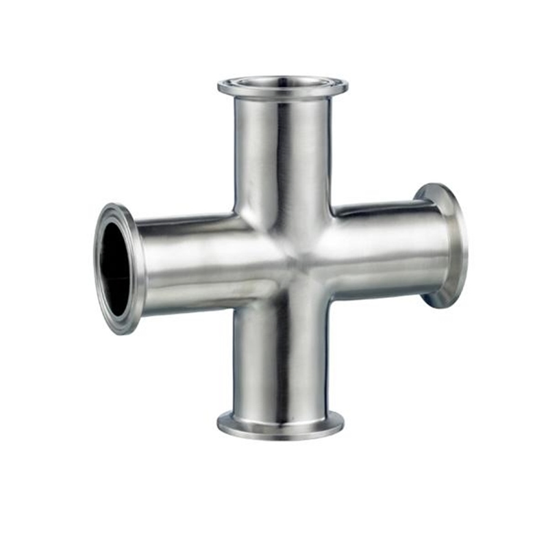 ANSI316 1.5" Sanitary Steel Pipe Connector Stainless Steel Sanitary Pipe Fitting Clamp Cross
