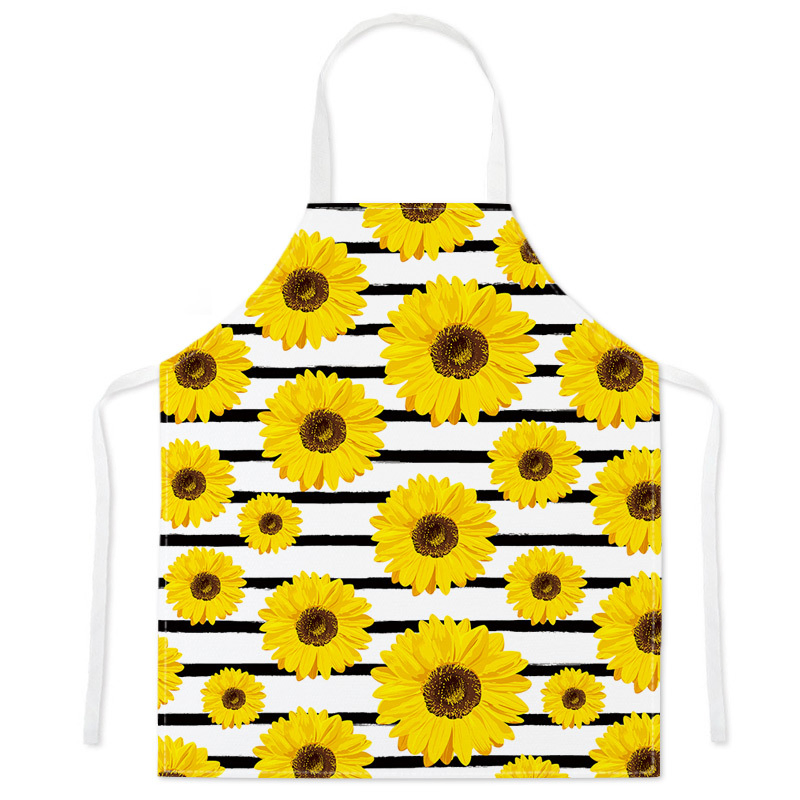 Fashionable Sunflower Print Apron Waterproof & Easy Clean Ideal for Cooking Baking & Household Chores Apron
