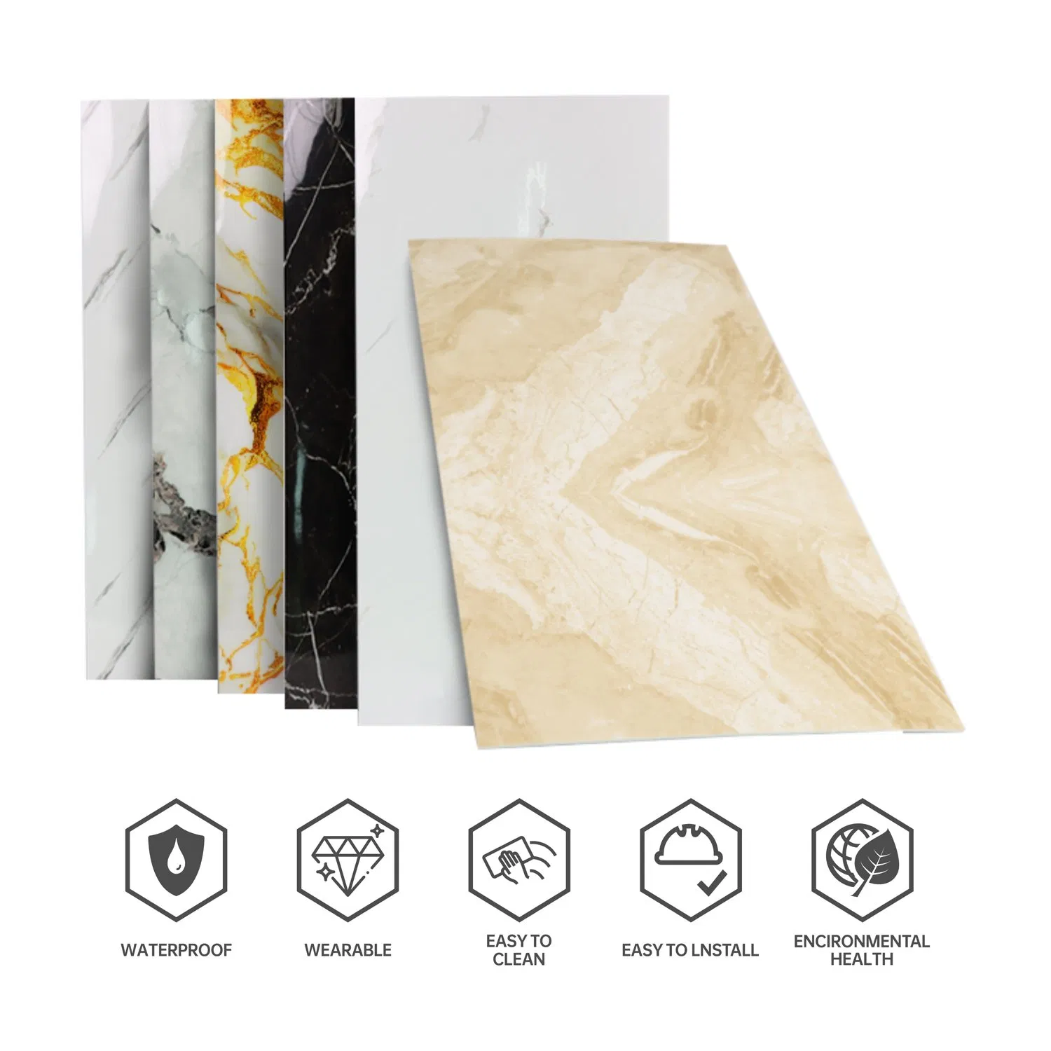 2.6mm Long Lasting Marble Sticker Waterproof for Wall Roll 7 to 8 Year Service Life