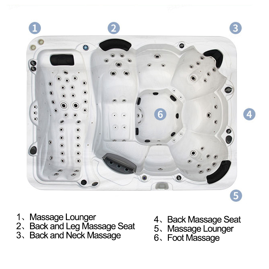 American Standard Outdoor 7 People Jacuzy Massage Whirlpool Bathtubs SPA Hot Tubs Jacuzy