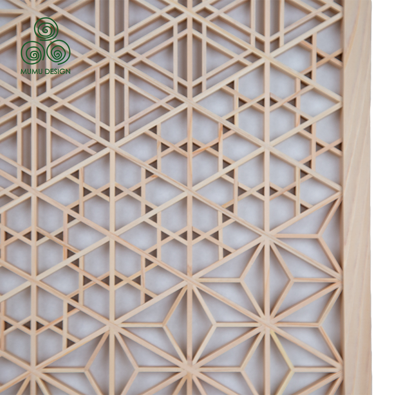 Mumu Eco Friendly Hinoki Wood Kumiko Screen for Interior Wall