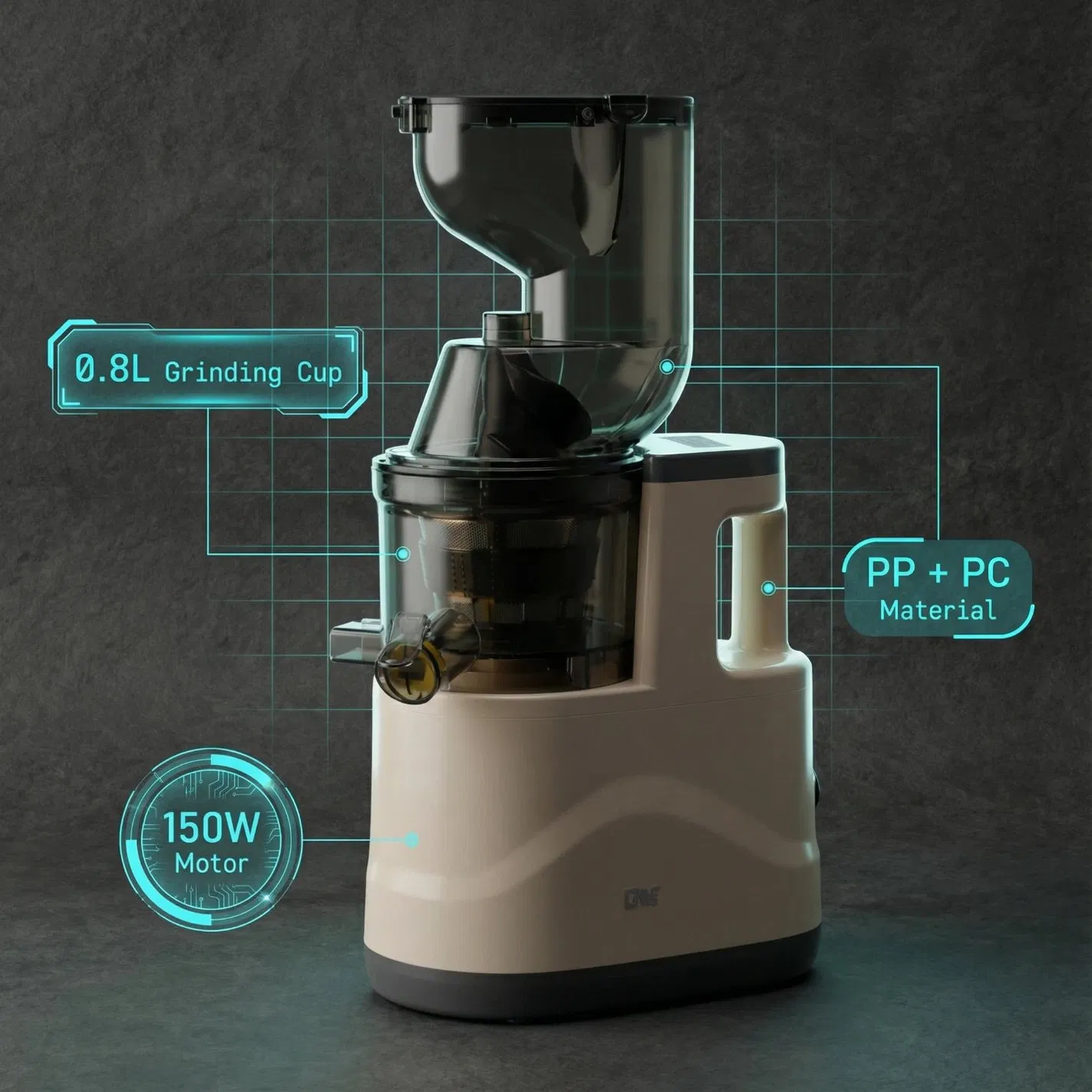 Slow Juicer for Fruit Vegetable Juices with Easy-Clean Removable Components