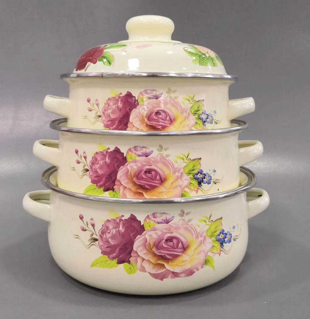 Enamel Casserole Set with Cover-6PCS Set