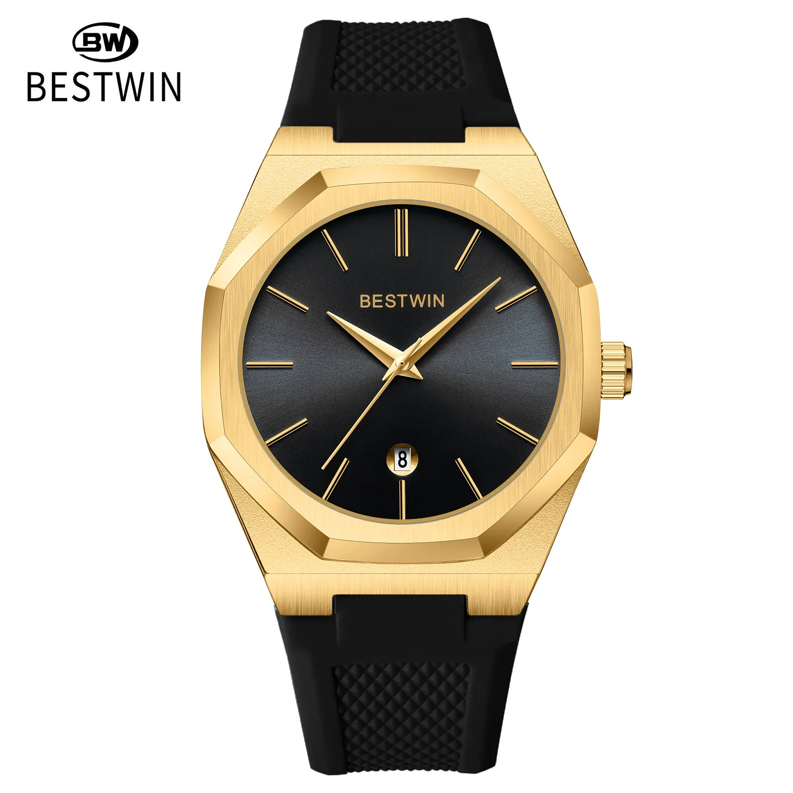 Hot-Sale Brand 8438 Men's Silicone Strap Fashion Casual Quartz Watch