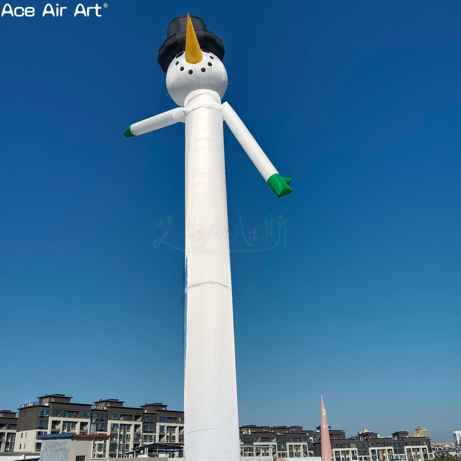 6m Tall Inflatable Snowman Dancer, Inflatable Waving Tube Man Winter Christmas Decorations