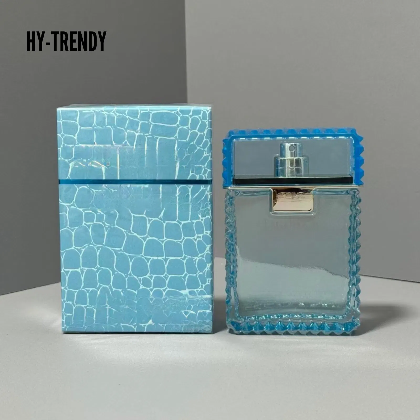 Premium Customized Blue Bottle Wooden Fragrance Men's Perfume Spray