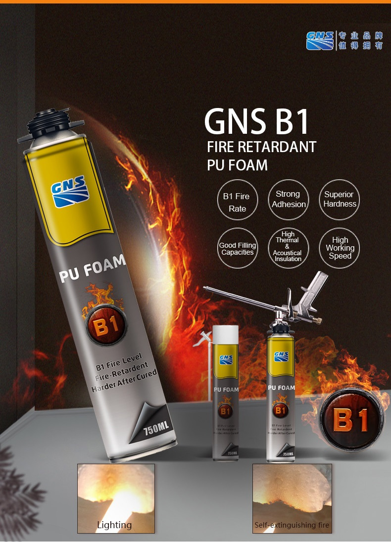 B1 Fire Resistant Foam Spray Foam Adhesive Fireproof Polyurethane Spray Foam