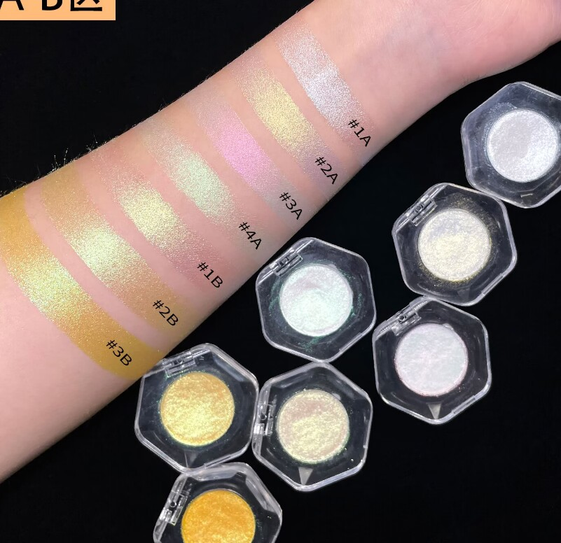 High Pigment Diamond Duochrome Long Lasting Waterproof Press Powder Chameleon Eyeshadow