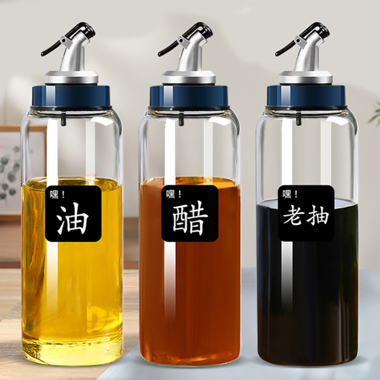 Wholesale Cooking Olive Oil Glass Bottles 100ml 250ml 500ml Empty Transparency Round Vinegar Sauce Bottles with Metal Caps