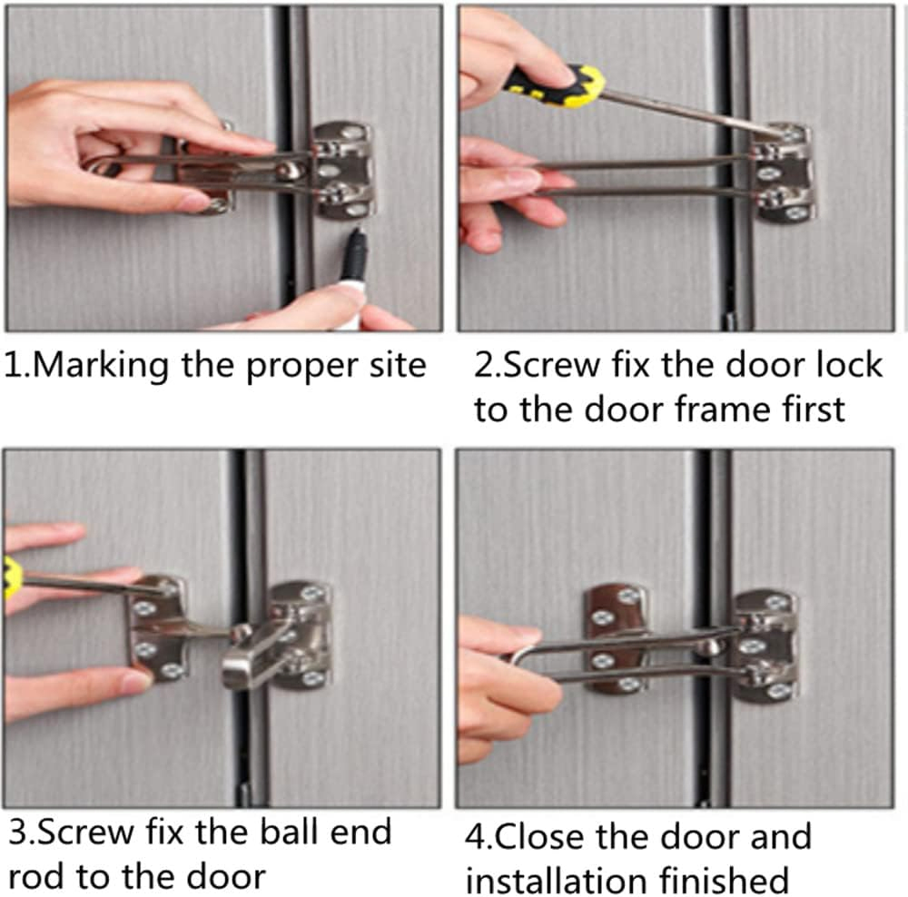 Mdsf01-Sng Die-Cast Zinc Security Latch, Satin Gold Finish