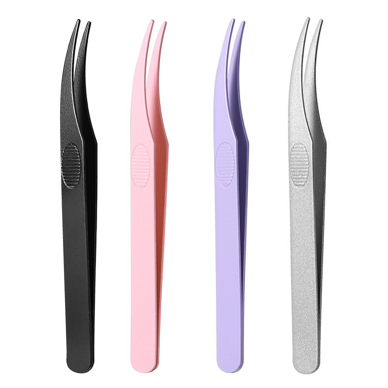 Short Round Tip Gift Beauty Lash Tool Metal Dolphin Eyelash Extension Tweezer