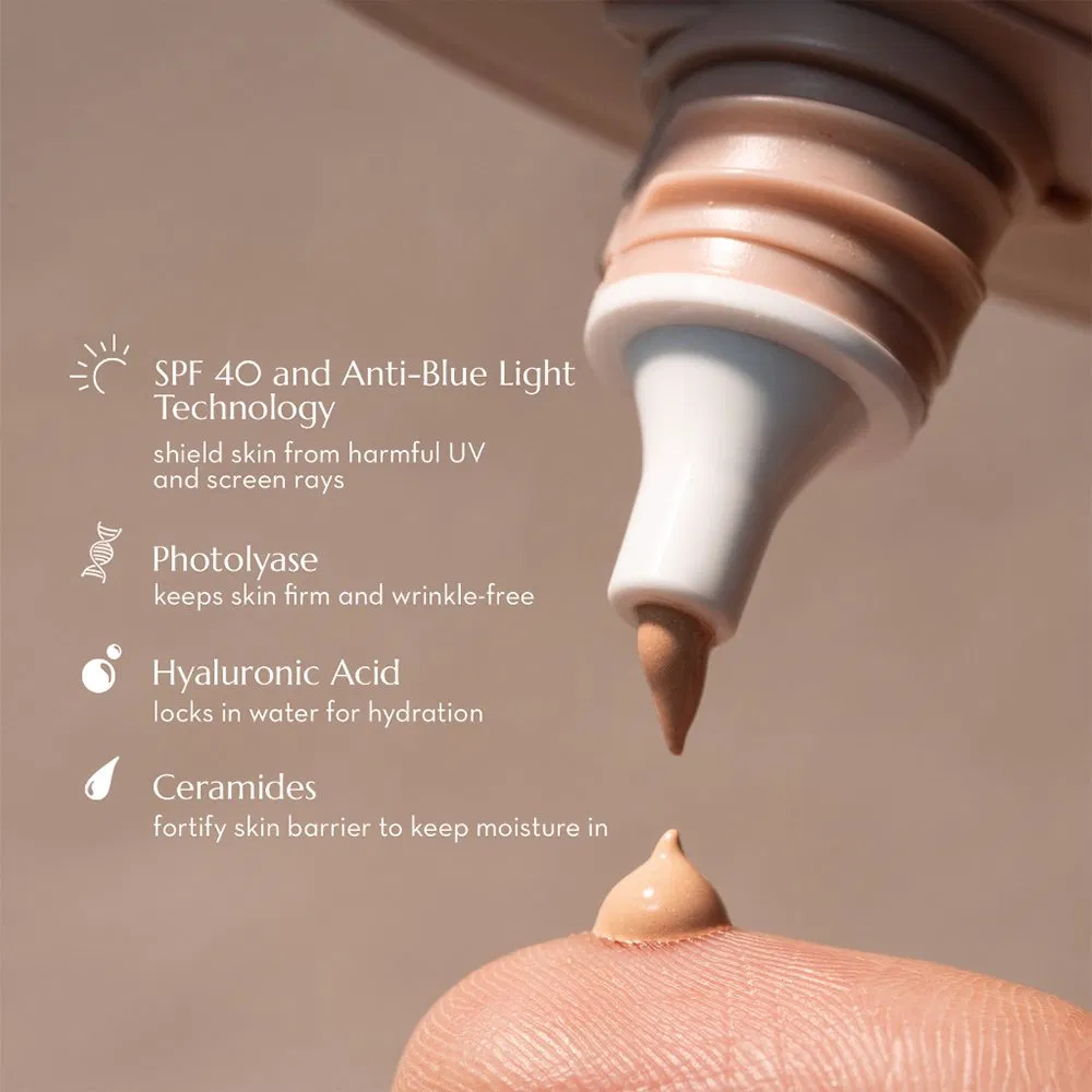 Private Label Beauty Face Three in One Super Glow Serum SPF 50 Sunscreen Tinted Color Foundation Serum