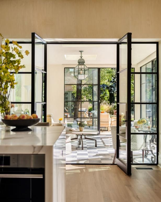 Slim Low Profile Interior French Style Steel Glass Doors with Suficient Nature Light
