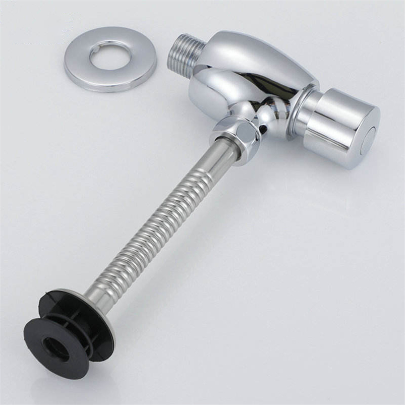 Modern Brass Manual Time Delay Urinal Flush Valve: Push Button, Copper Material, Polished Finish
