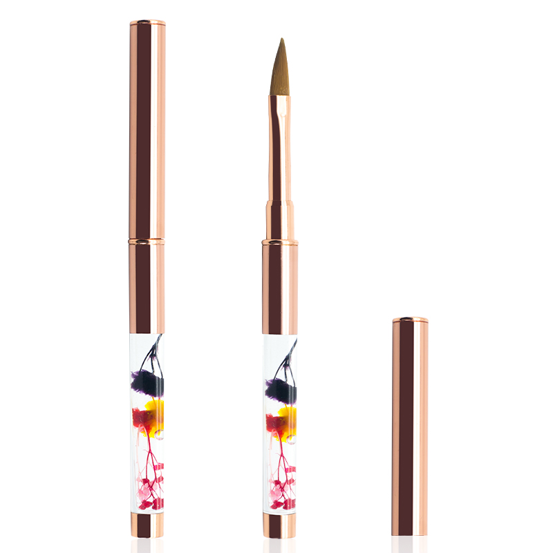 Guyo #8 Gold Liquid Inside Handle 100% Kolinsky Acrylic Brush