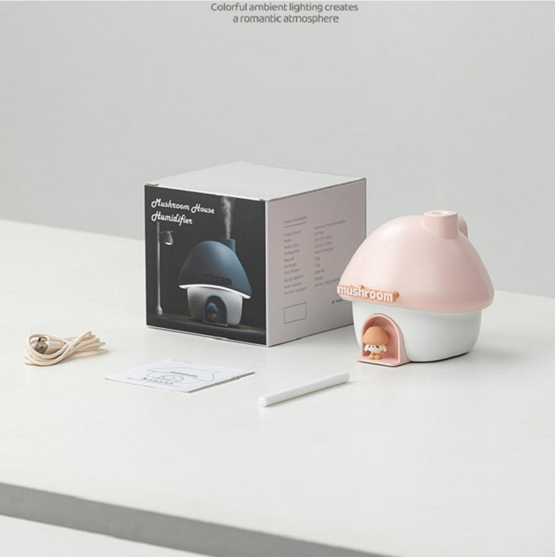 Rechargeable Portable 300ml Mushroom House Night Lamp Humidifier Mini Air Humidifier