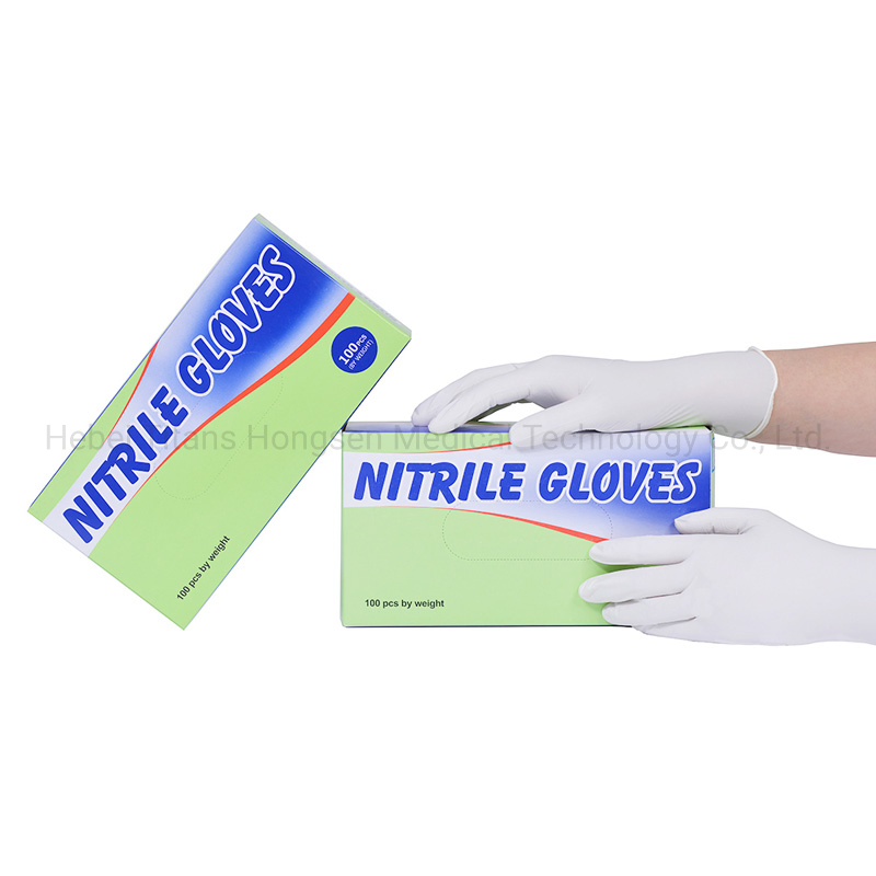 Stock in USA White Durable Powder Free Nitrile Industrial Gloves