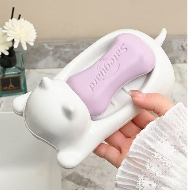 High End Creative Cat Soap Dish SPA Like Home Decor Bathroom Accessories