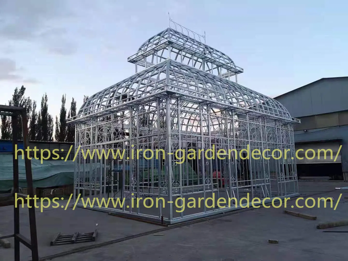 Large Metal Glasshouses Gazebo Garden Yard Decoration