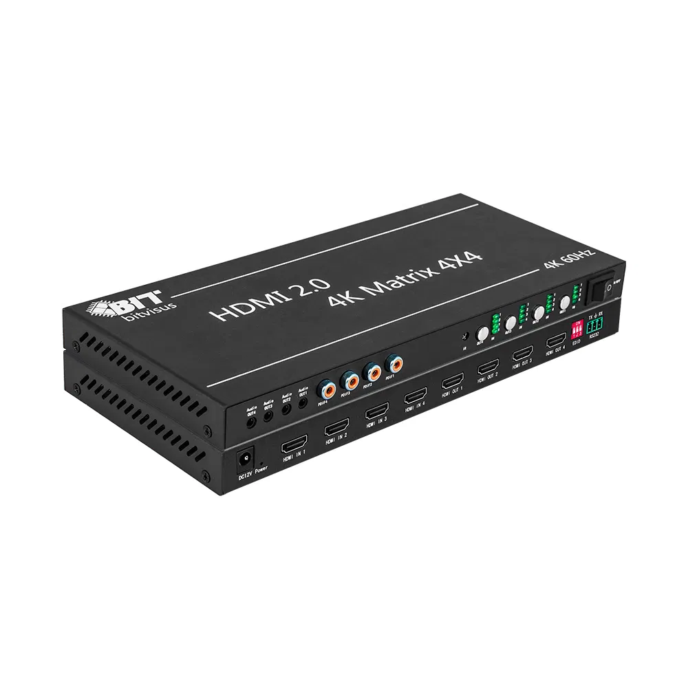 Top Quality Support 4 Channels HDMI Video Audio Switcher All-Digital 4K Matrix Switcher