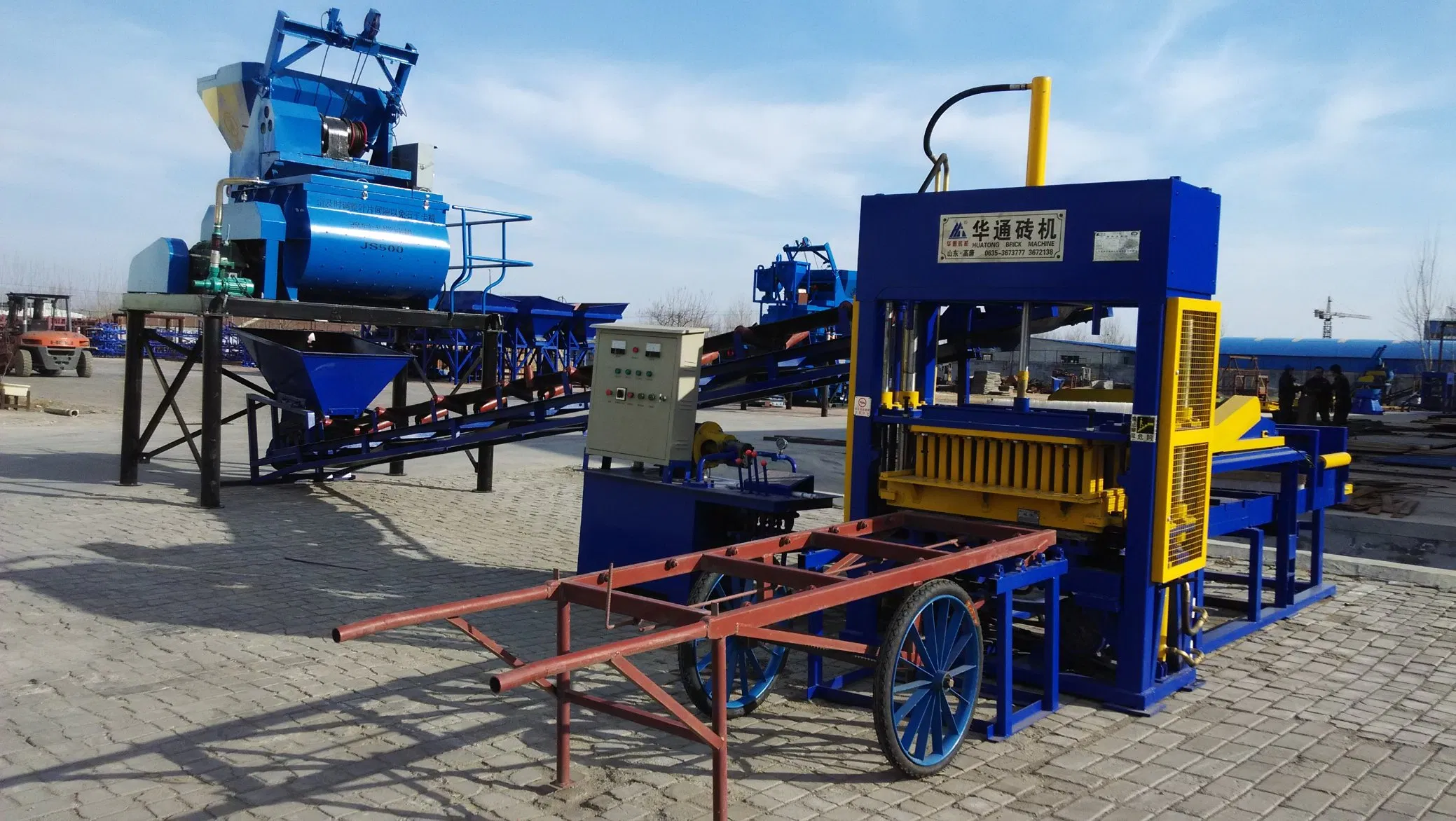 Qt4-15 Semi-Automatic Concrete Block Making Machine
