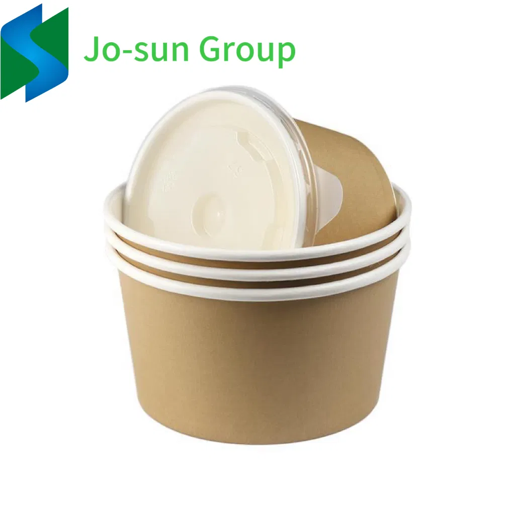 Wholesale Disposable Square Round Paper Cup Heatable Kraft Waterproof Custom Print Logo Paper Salad Bowl