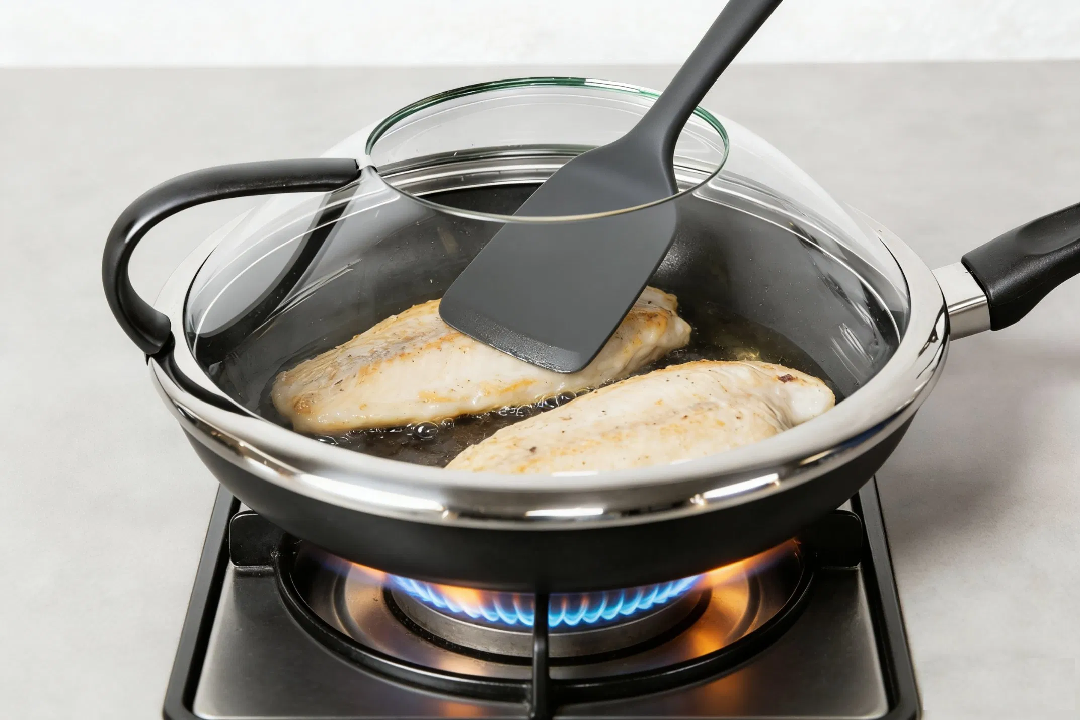 Versatile Kitchenware See-Through Frying Lid to Prevent Oil Splashing