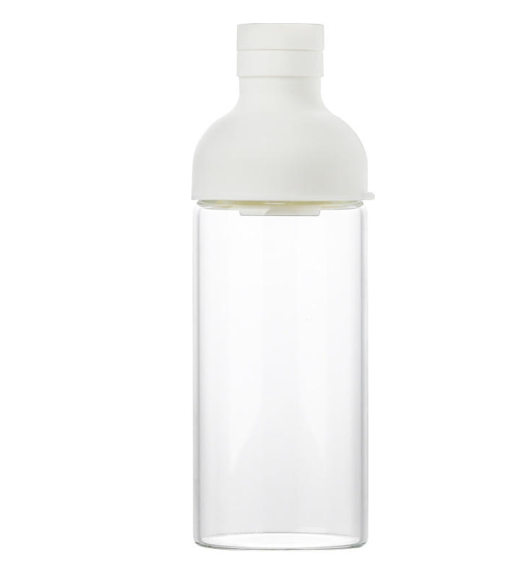 450ml Borosilicate Water Glass Bottle Cold Brew Glass Drinking Bottle with Silicone Lid and Infuser