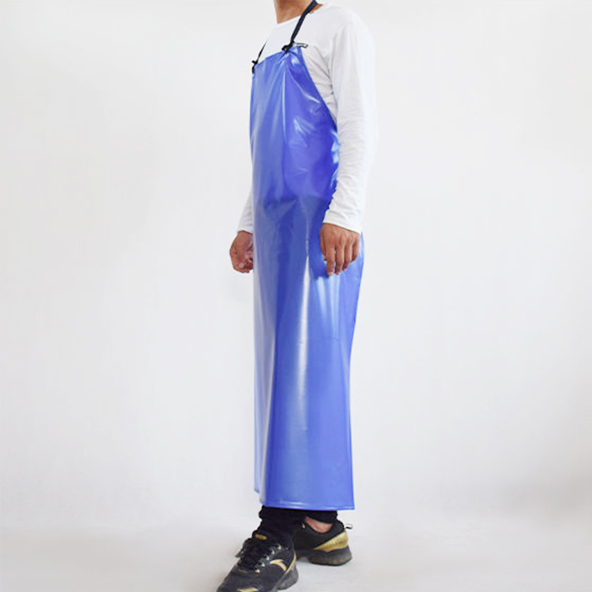 Blue 110*80cm Waterproof Chemical Anti Oil Acid Alkali Industry PVC Apron En 13034