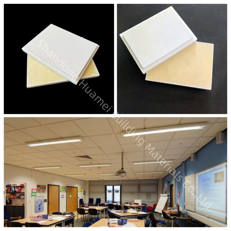Professional Soundproof Acoustic Panel Drop Ceiling Tiles Mineral Fibre Glass Ceiling Tile