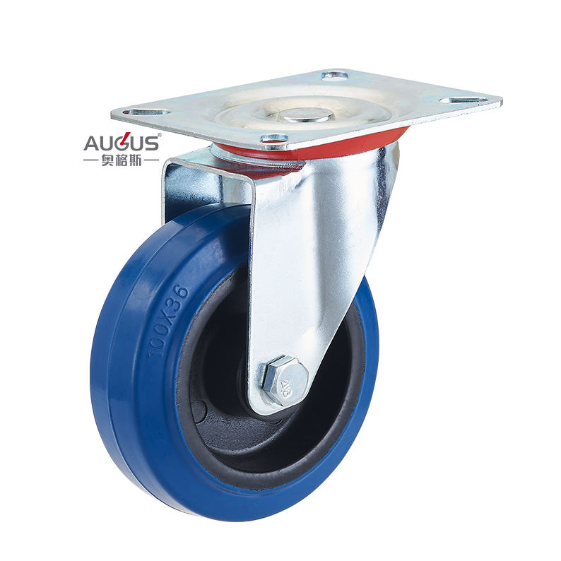 3/4/5/6/8 Inch Elastic Rubber Caster Wheel Industrial Caster for Dolly Cart