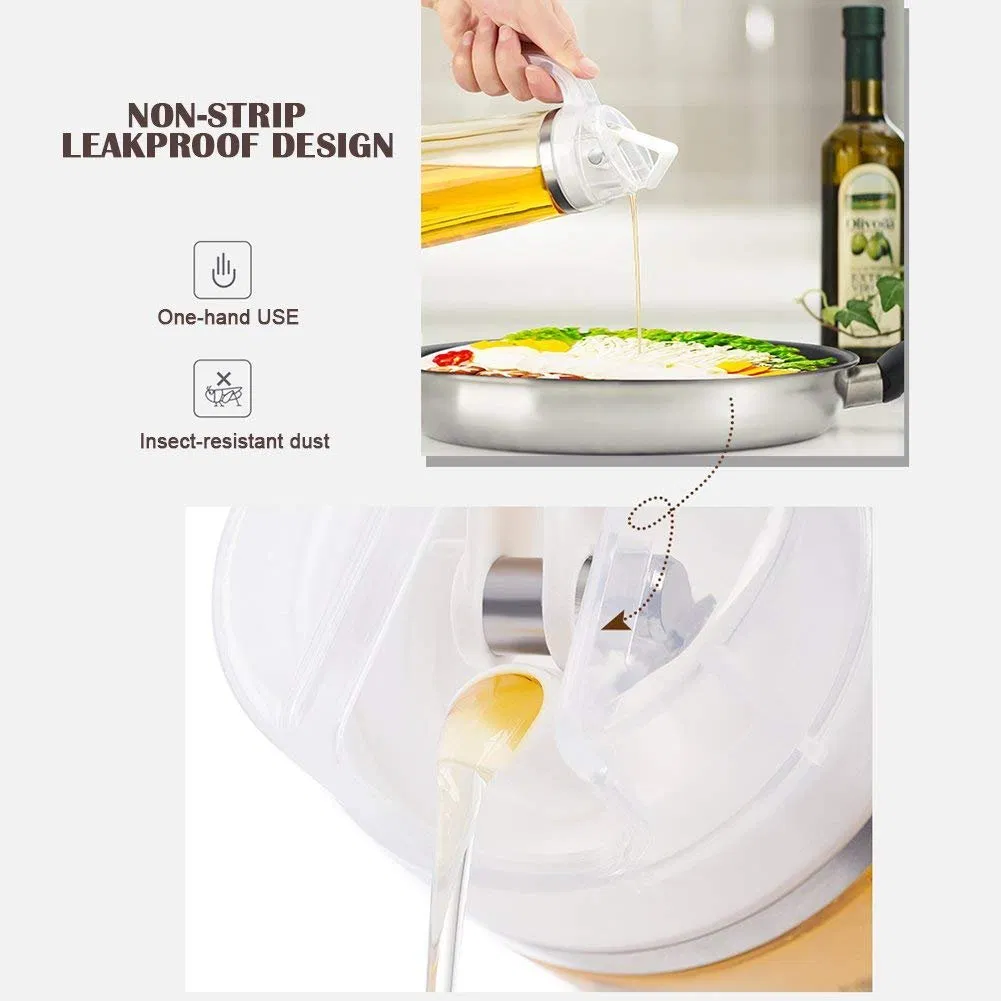 Auto Flip Olive Oil Dispenser Bottle Leakproof Condiment Container with Automatic Cap and Stopper
