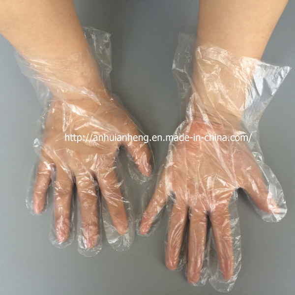Disposable Blue Color Plastic Embossed PE Gloves for Food Handling Use