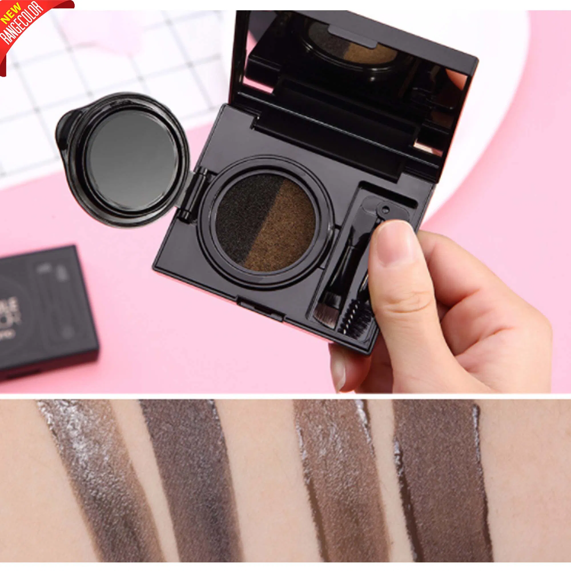 Air Cushion Eyebrow Pomade Gel Private Label, Eyebrow Cream with Double End Brush