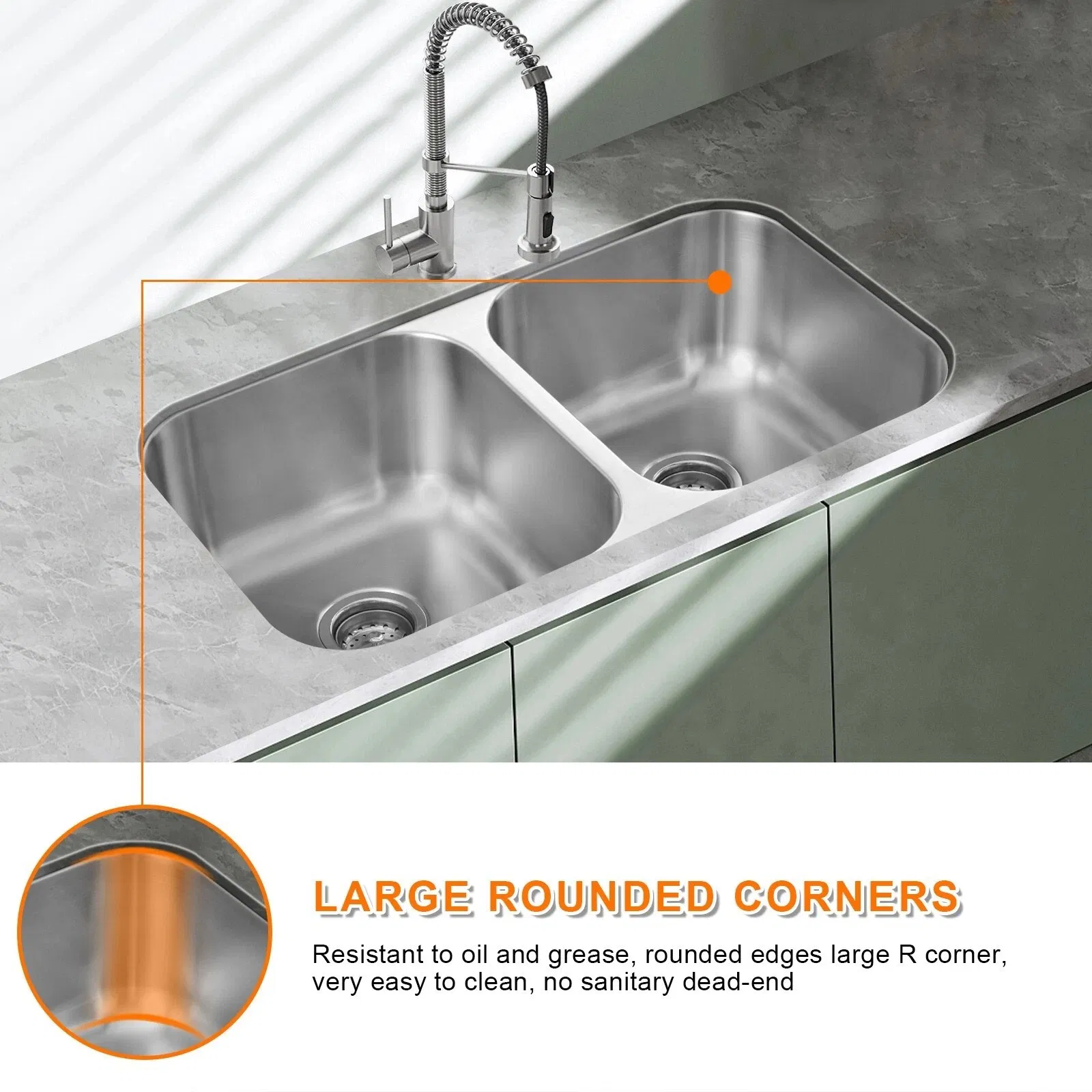 Hot-Sale Stainless Steel Kitchen Sink for Kitchen Ware
