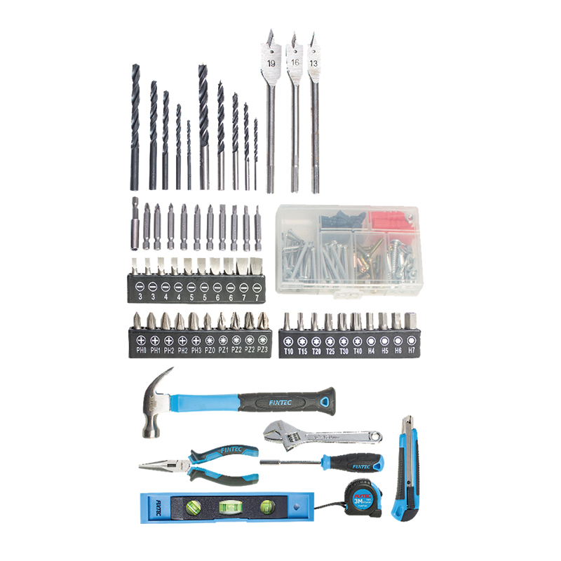 Аккумуляторная дрель-шуруповерт Fixtec 20V с 221 насадкой