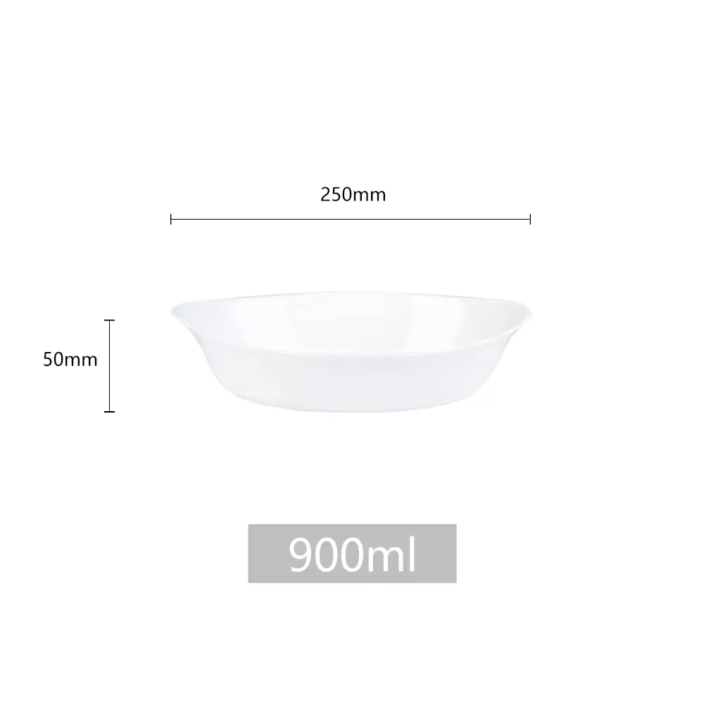 900ml Large Tempered Opal Glassware Serving Plate for Stylish Entertaining