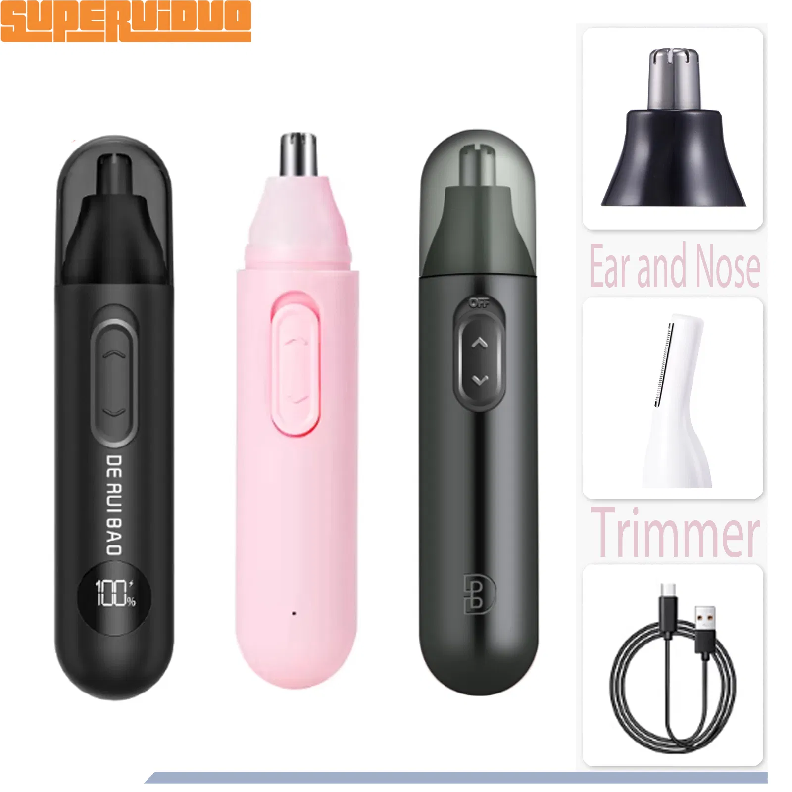 Advanced R-Angle Protection Structure Nose Hair Trimmer