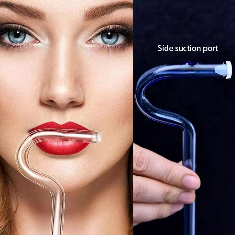 Customized Reusable Anti Wrinkle Drinking Straw High Borosilicate Glass Prevent Wrinkles Sideways Straw