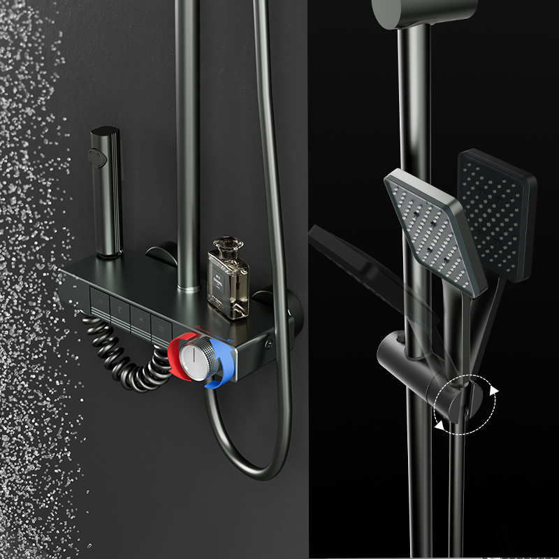 Space Aluminum Material Four Functions Popular Shower Set with High Quality