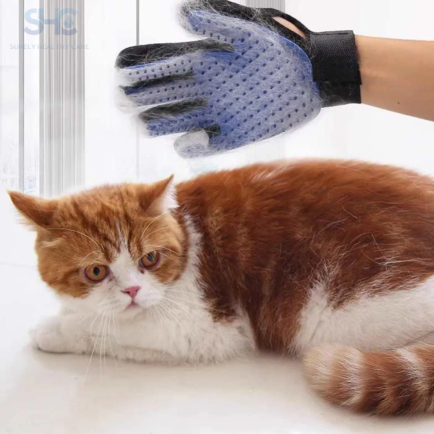 Pet Hair Remover Silicon Gloves Gentle Pet Grooming Glove Massage Dogs Cats