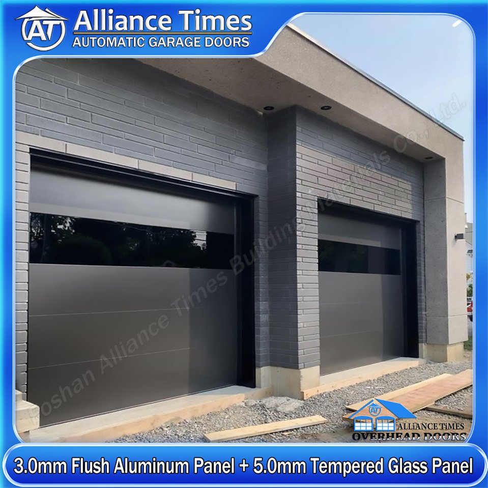 Villa Style Flat-Panel Flush Aluminum Garage Doors Sleek and Elegant Aluminum Alloy Construction Quiet Operation