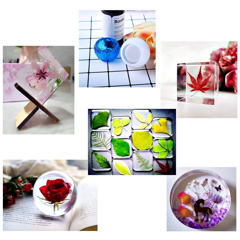 Kit Epoxy Sphere Cube Pyramid DIY Trays Coasters Candles Resin Molds Silicone