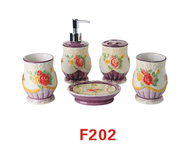 Набор мыльниц и стаканов для ванной F202, 5 предметов