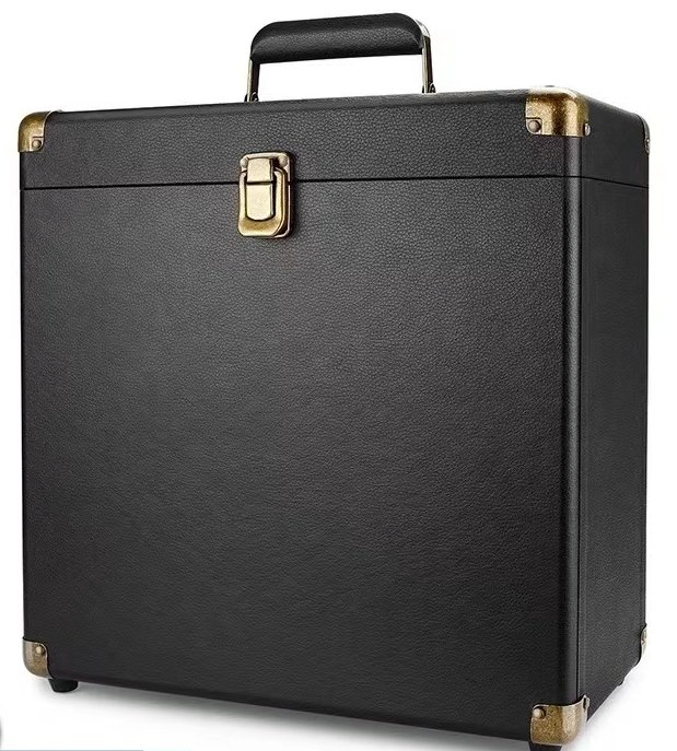 Durable Leather Suitcase for Organizing Your Vinyl Record Collection