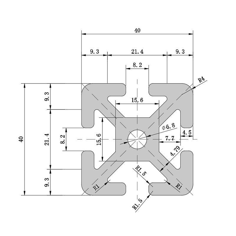 Ob4040 Industrial Extruded Aluminum Profile Workbench Assembly Line Equipment Frame 5.0 Thick