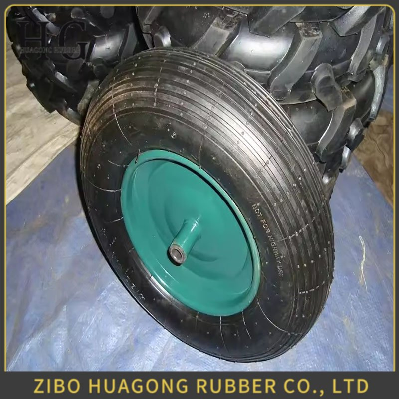 04, 4.10/3.50-4 Tire and Wheel Flat Free, 10" Solid Tire Wheel for Garden Carts, Dolly, Trolley, Dump Cart, Hand Truck/Wagon