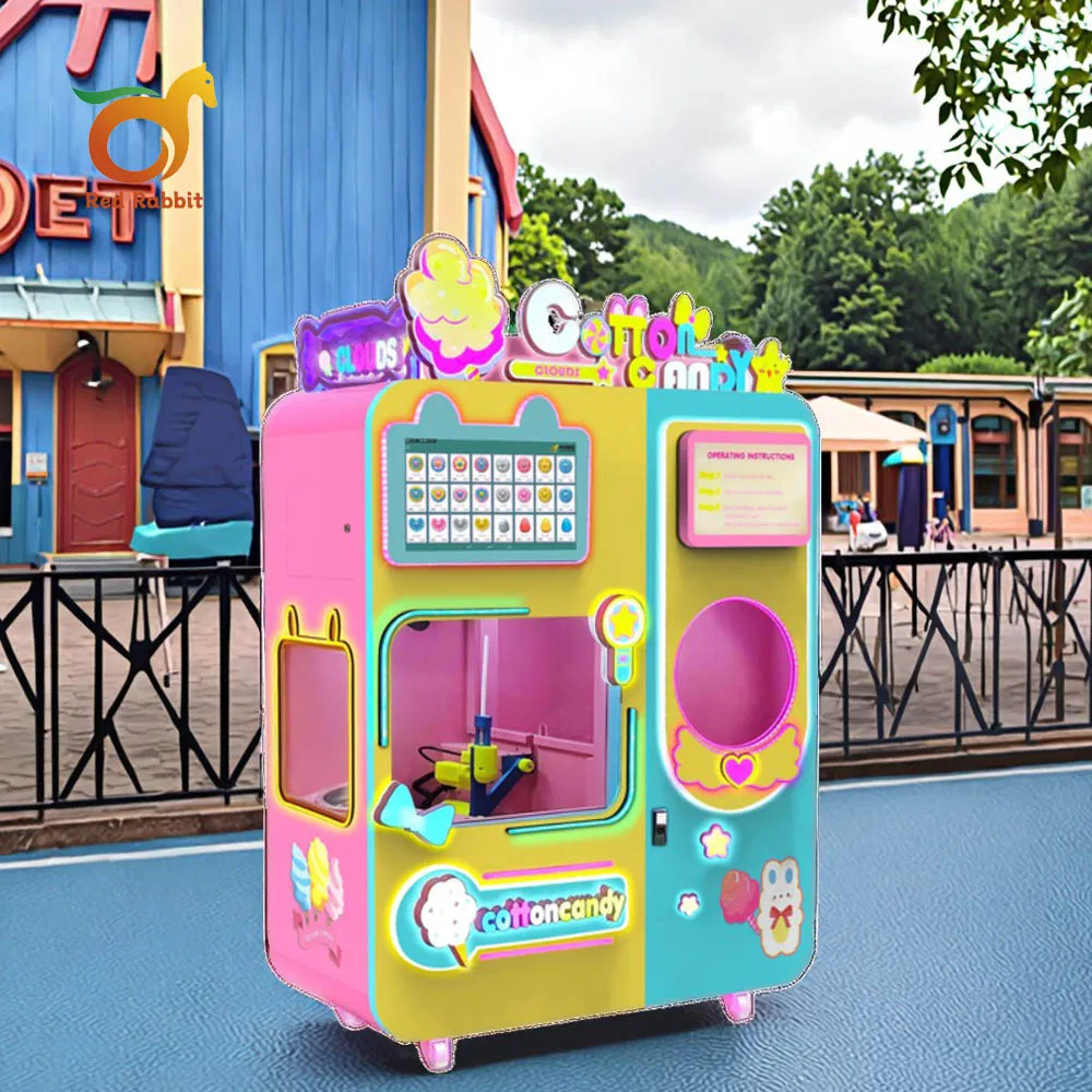 Red Rabbit Customizable Lost Cost Cotton Candy Vending Machine Attractive Fairy Floss Maker Competitive Price Fairy Floss Machine